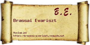 Brassai Evariszt névjegykártya